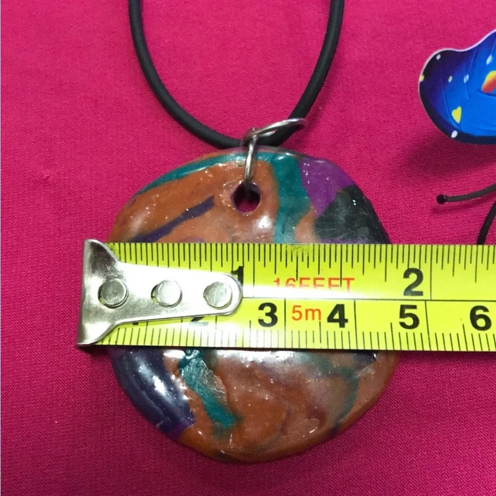 Bohemian Ceramic One of a Kind Handmade Rare Unique Necklace